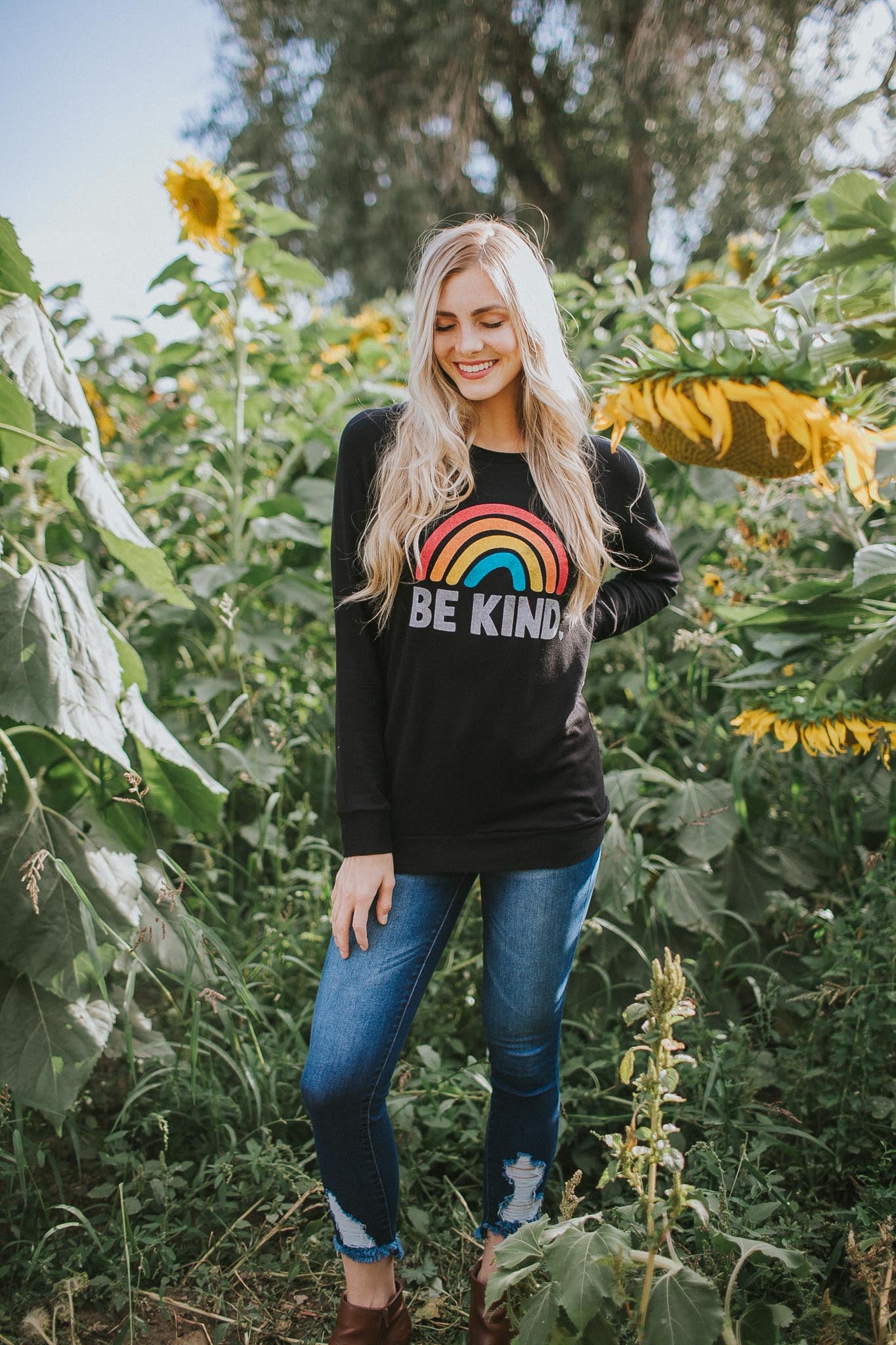 Be Kind Rainbow Sweatshirt Tee
