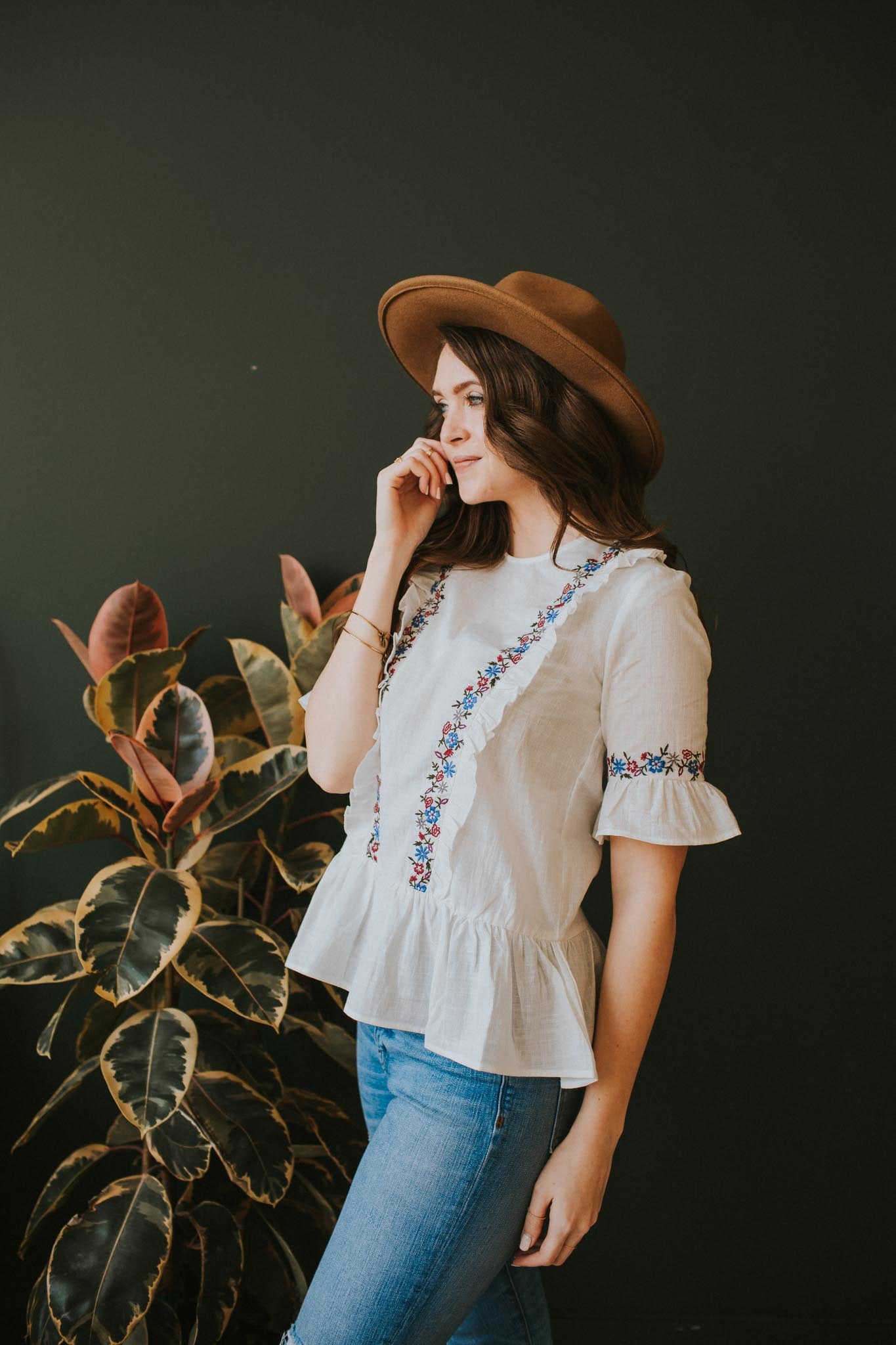 Charlotte Embroidered Top in White