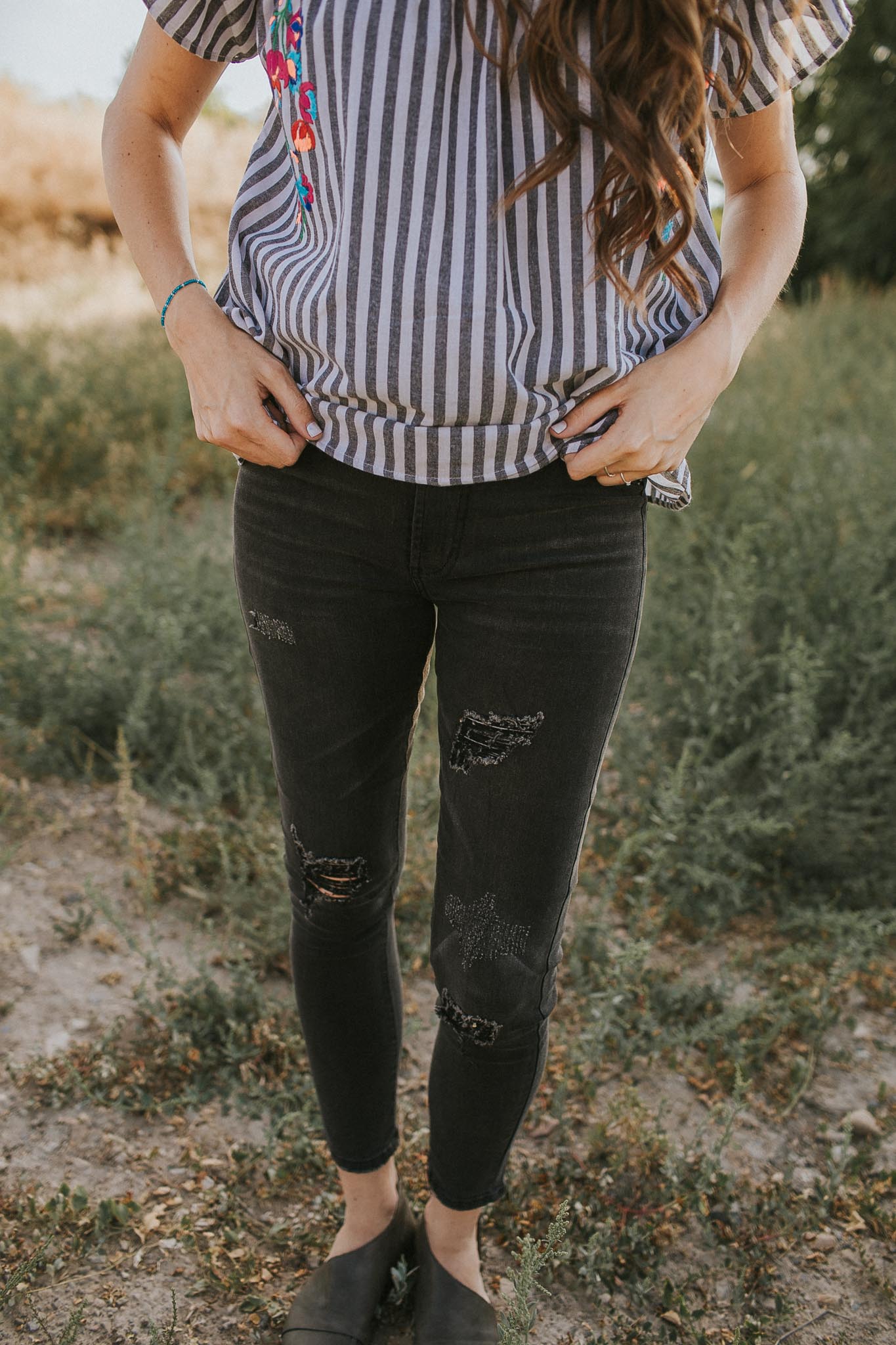Distressed Maternity Jeans